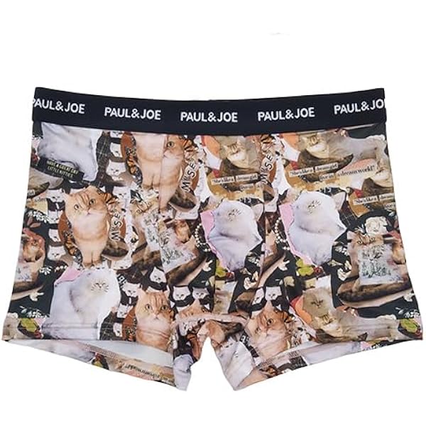 ★新品★ ポール＆ジョー ボクサーブリーフ 缶パッケージ入り 4点セット ② ポール＆ジョー(紳士洋品) ネコと花柄前閉じボクサーパンツ/缶